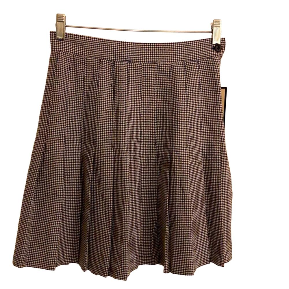 Jay Peters Vintage Pleated Skirt Houndstooth Check Schoolgirl Woman Size 8